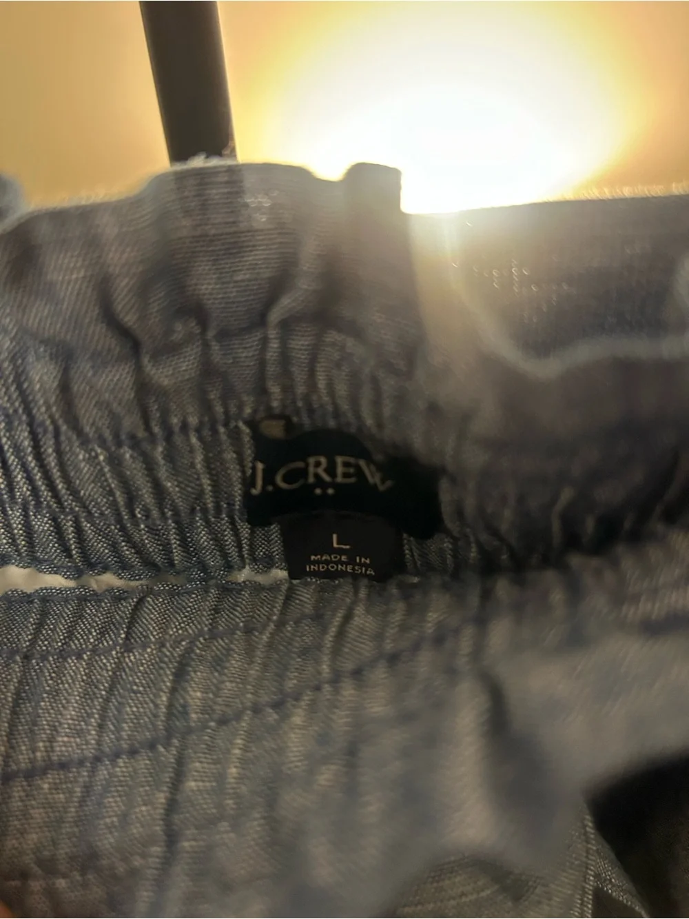 J. Crew Chambray Tie-Waist Mini Skirt in Blue